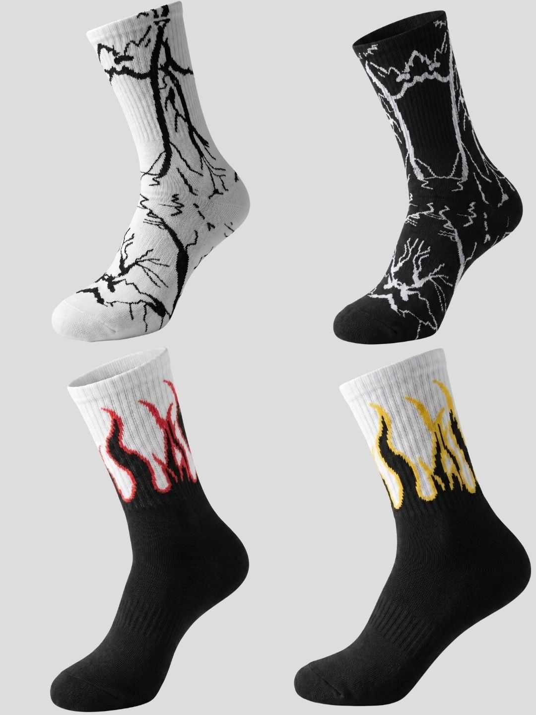 Moda Rapido Men Pack of 4 Cotton Blend Patterned Calf Length Socks-picture-29
