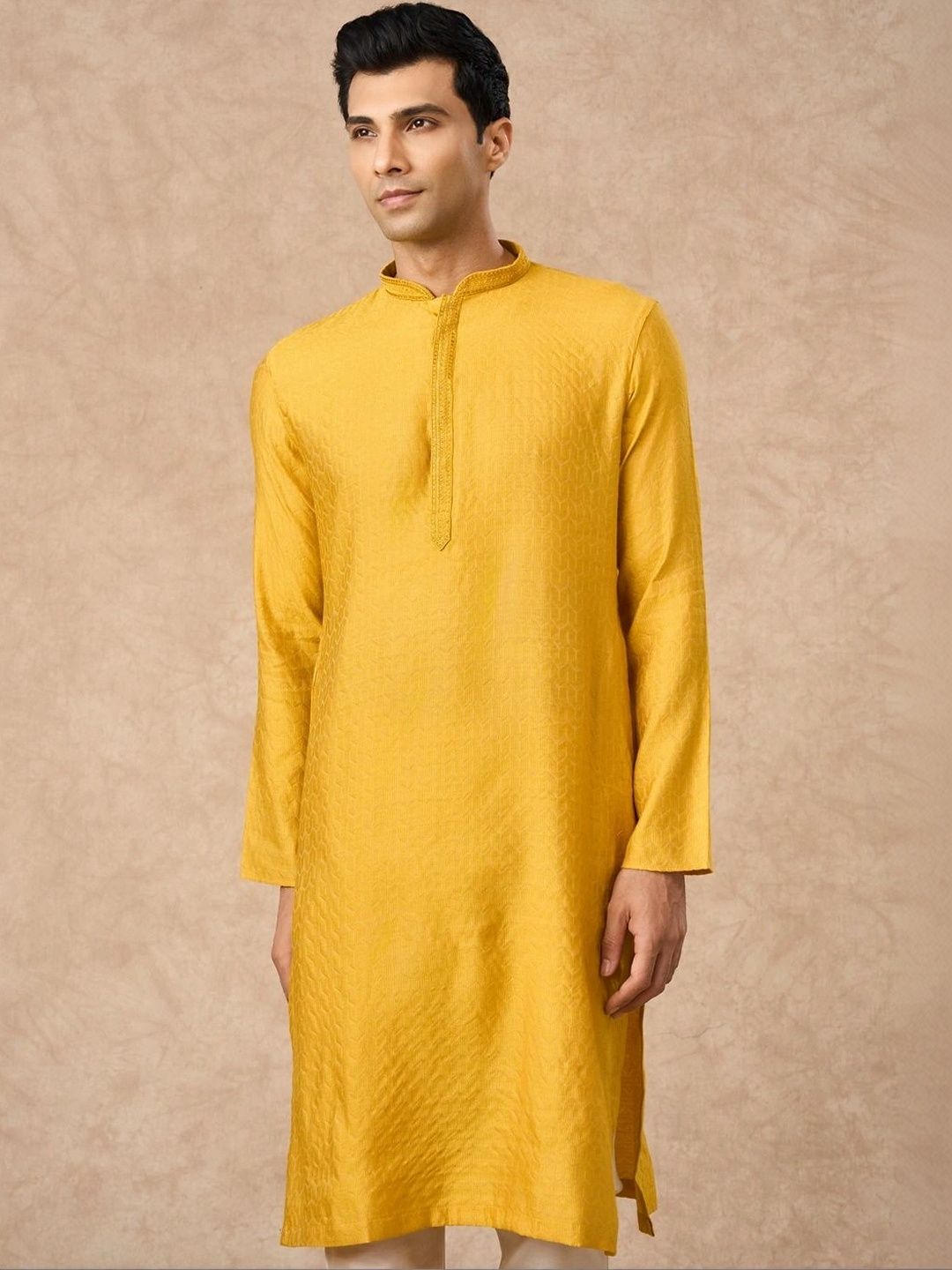Manyavar Men Ethnic Motifs Regular Thread Work Kurta with Pyjamas-picture-22