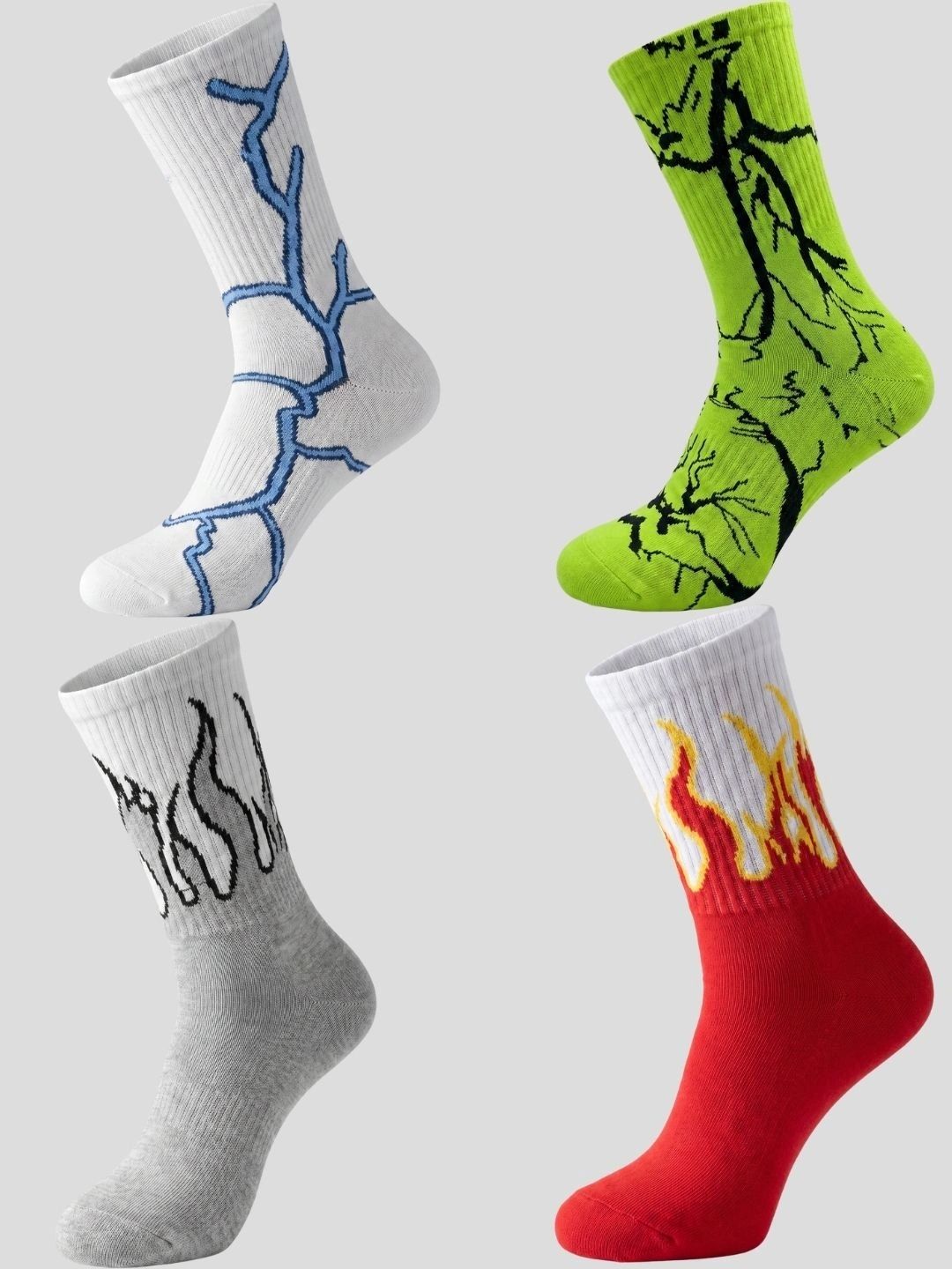 Moda Rapido Men Pack of 4 Cotton Blend Patterned Above Ankle Socks-picture-58
