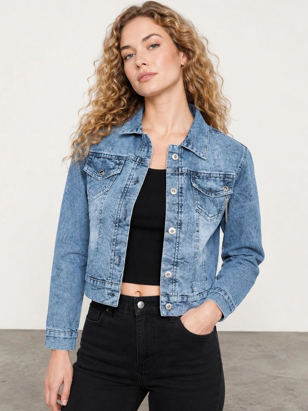 Muhuratam Women Washed Denim Jacket-picture-29