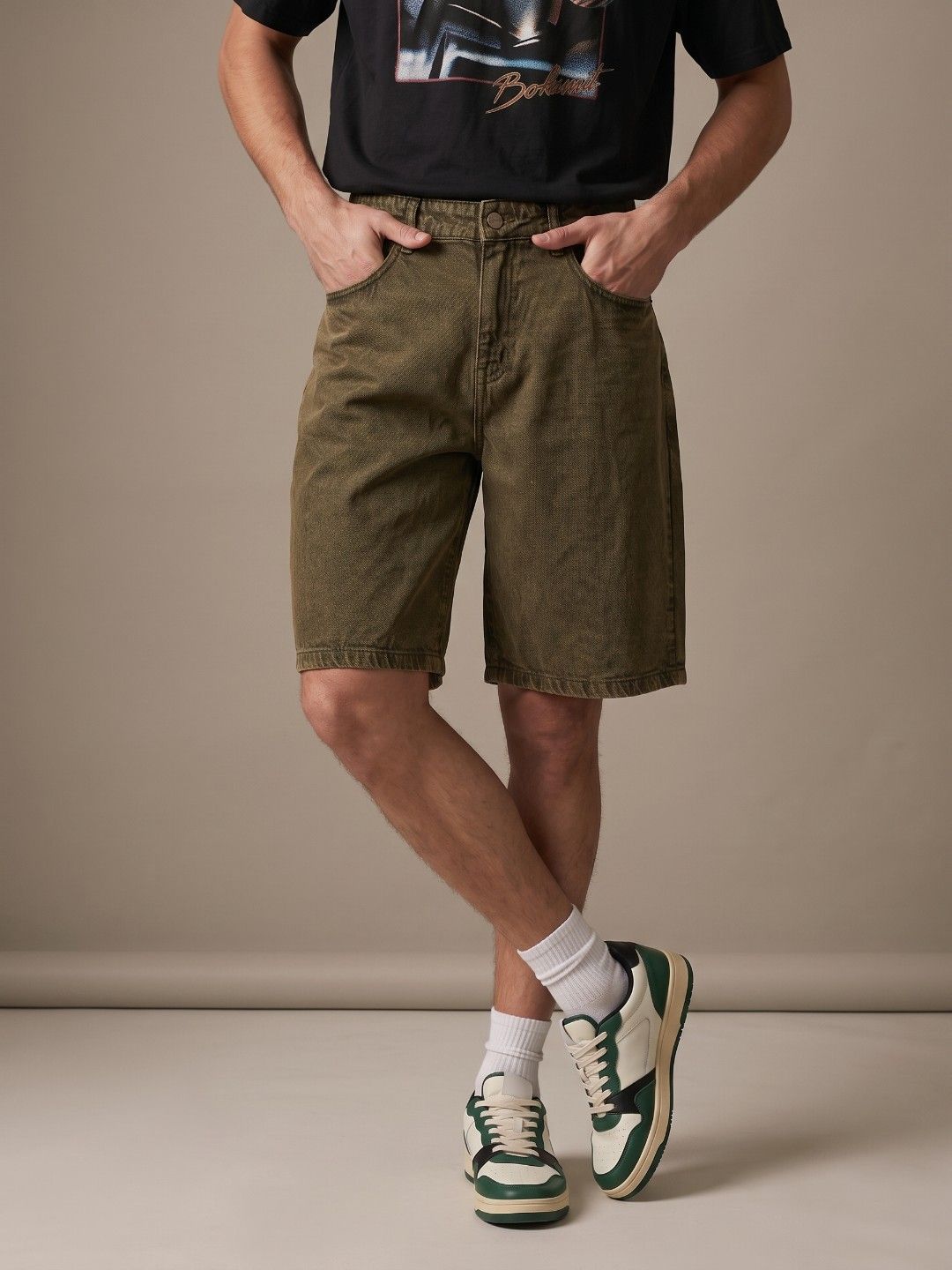 glitchez Men Relaxed Fit Denim Shorts-picture-26