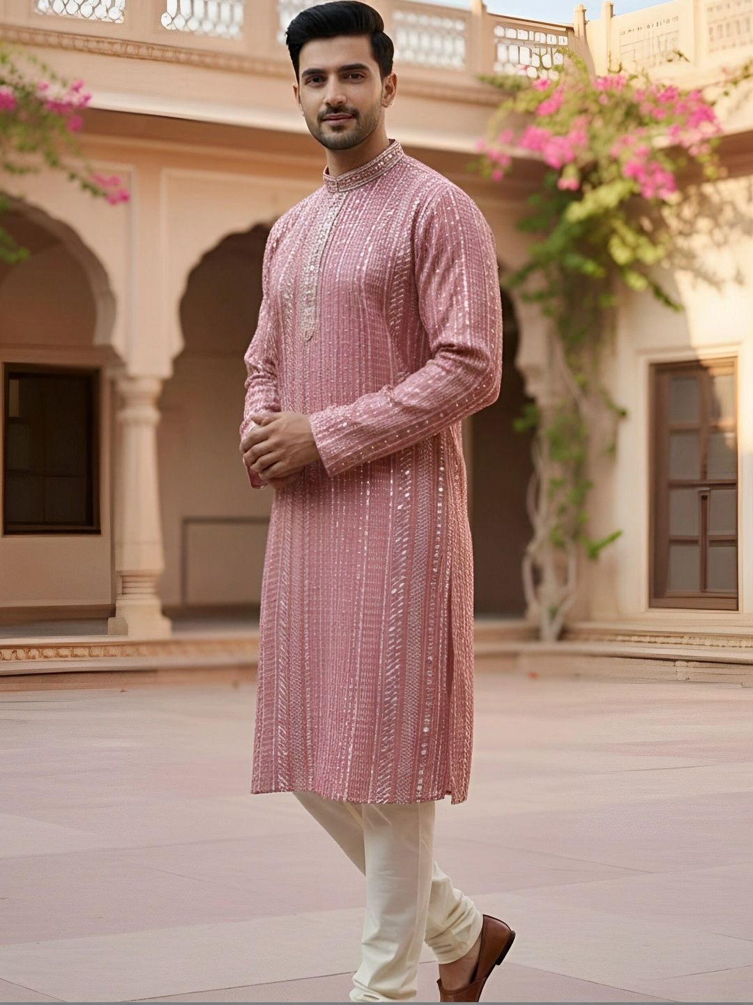 The Dapperman Men Embellished Sequinned Kurta-picture-58