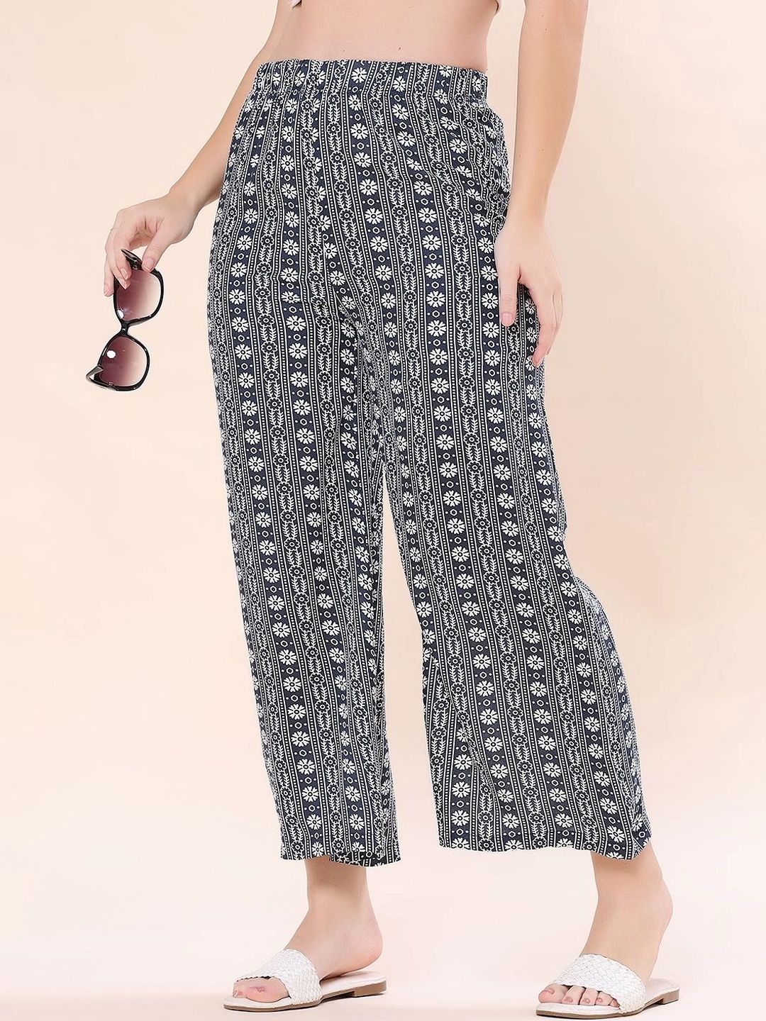 V-Mart Women Floral Printed Cropped Ethnic Palazzos-picture-16