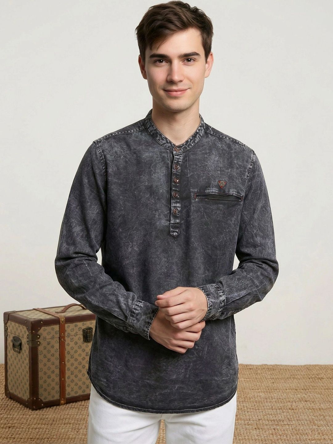 Kuons Men Denim Kurta-picture-55