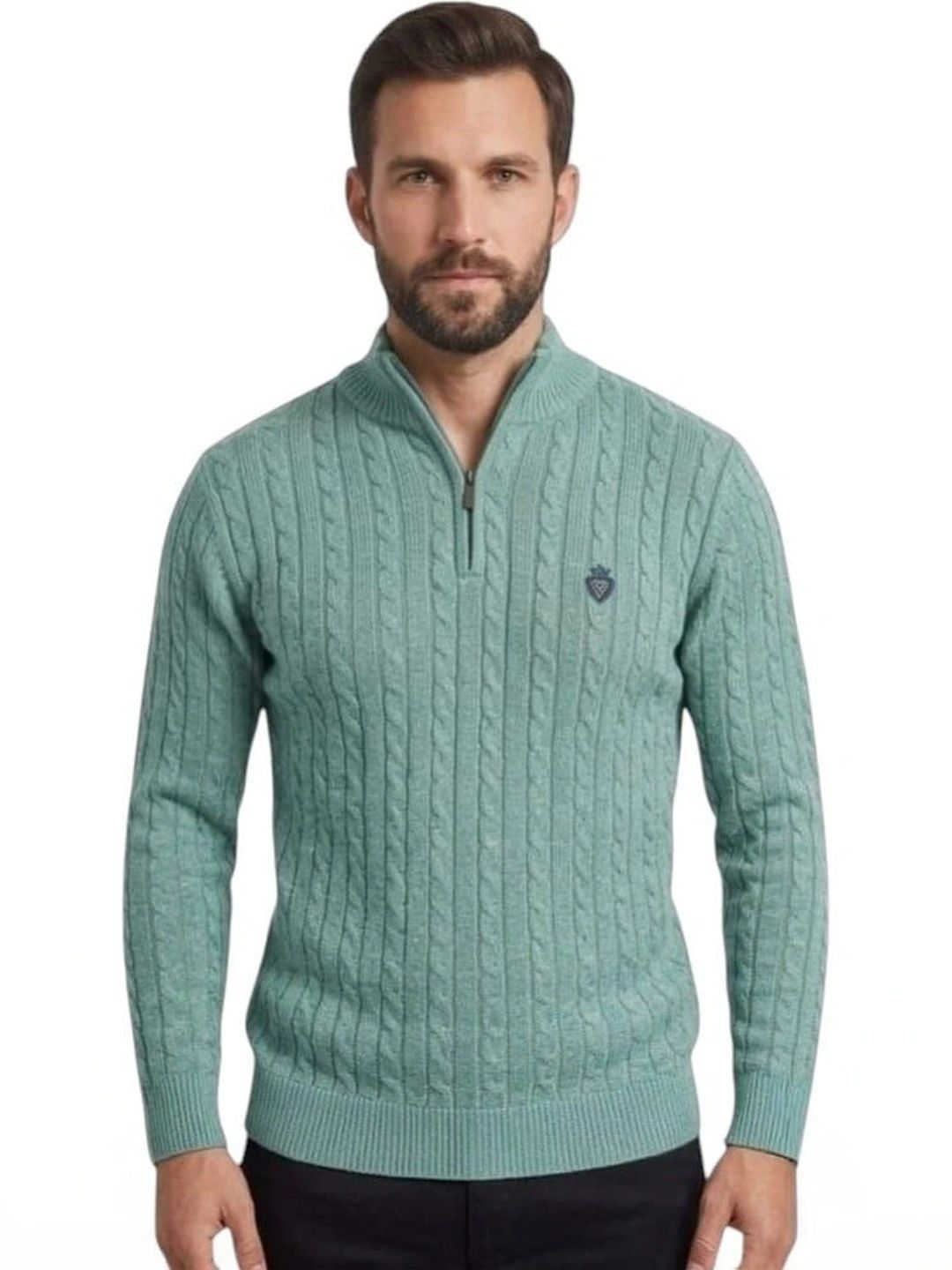 ALPHA CLUB Men Cable Knit Pullover-picture-12