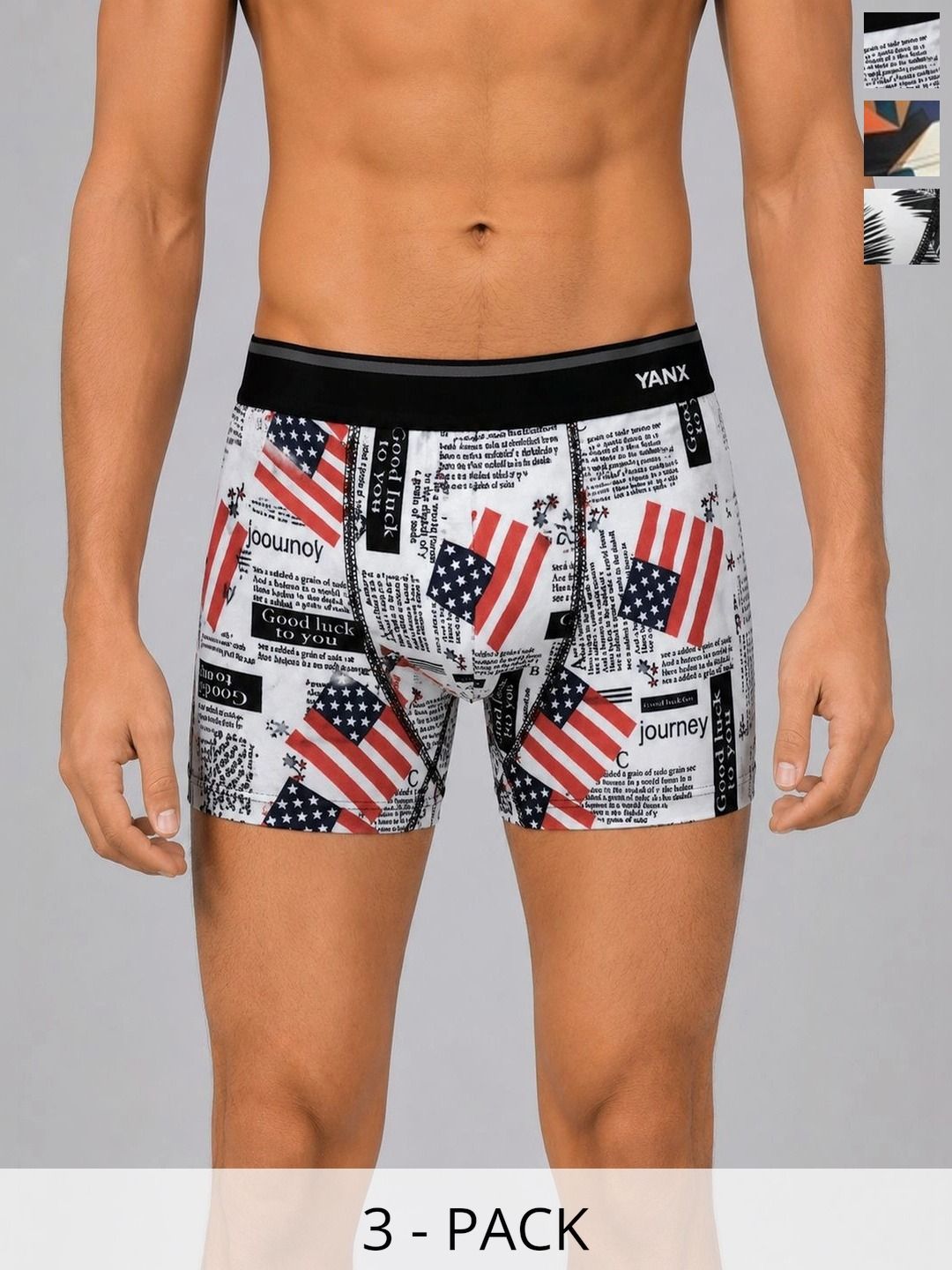 YANXWEAR Men Pack of 3 Printed Assorted Boxer-Style Briefs-picture-14