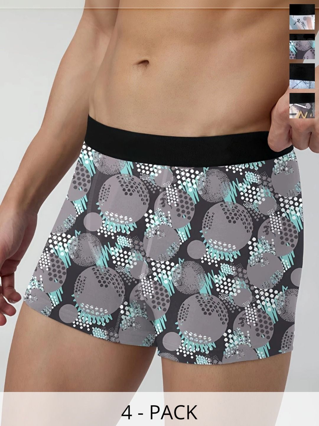 JISHVA Pack of 4 Printed Trunks-picture-20