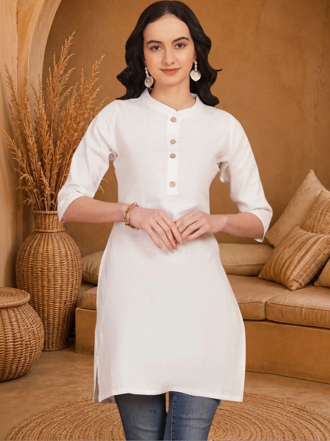 Anouk Rustic Pure Cotton Blend Khadi Kurti-picture-17