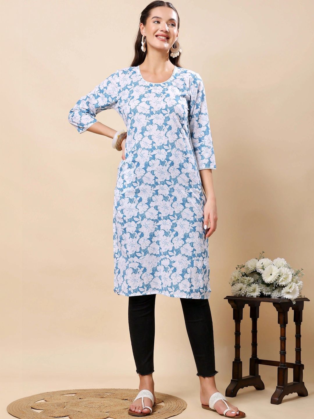 RABRIC Floral Printed Pure Cotton Kurti-picture-10