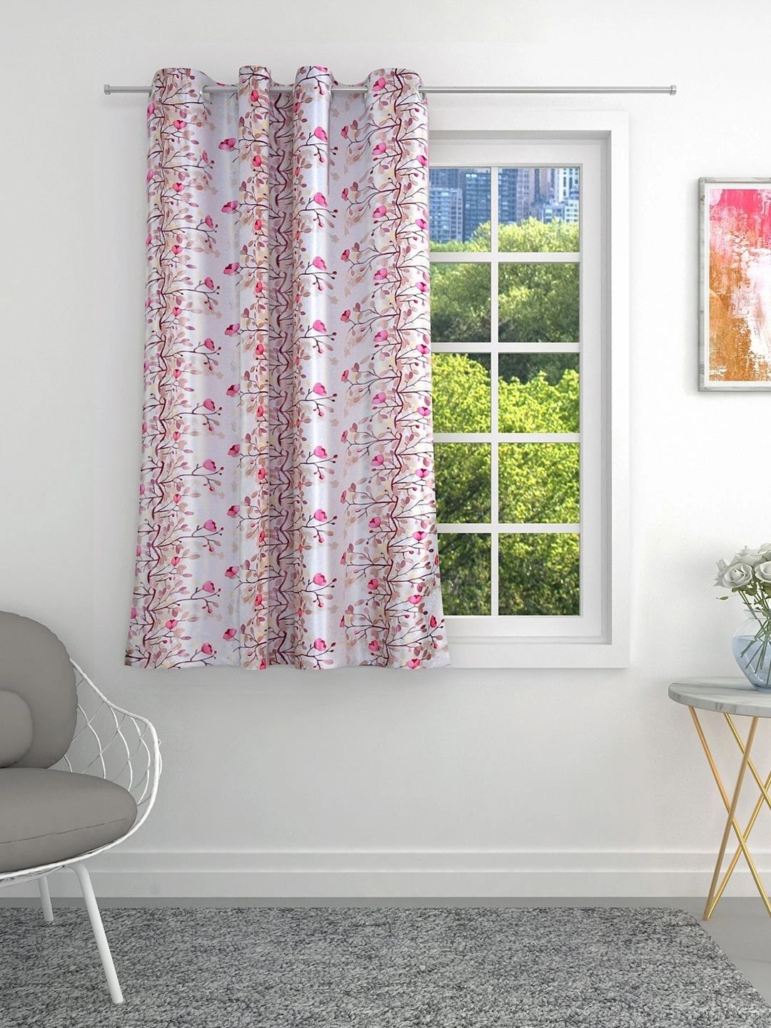 THE CONVERSION Pink Floral Window Curtain-image-13