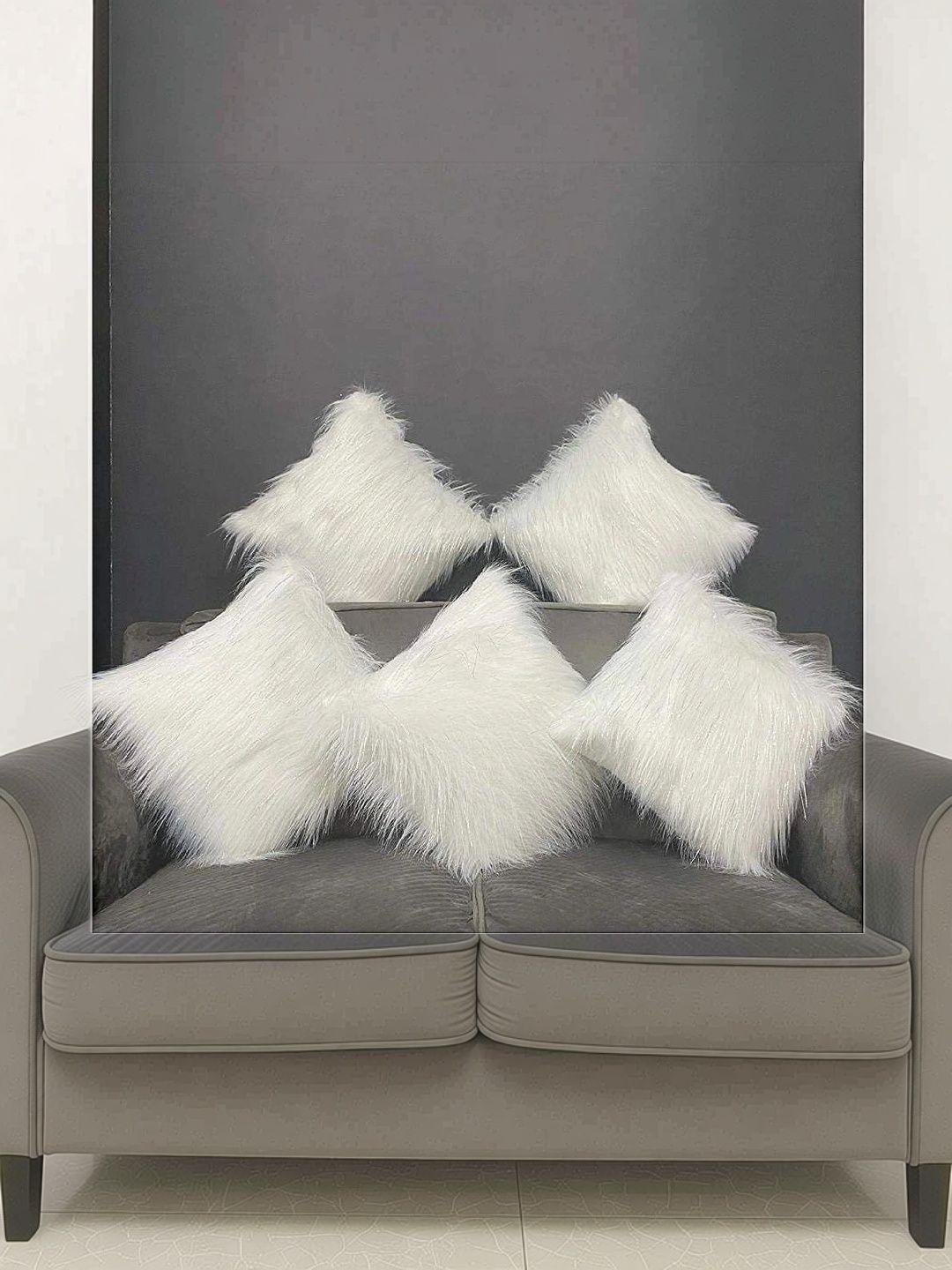 BALLEY White Set of 5 Square Cushion Covers-picture-34