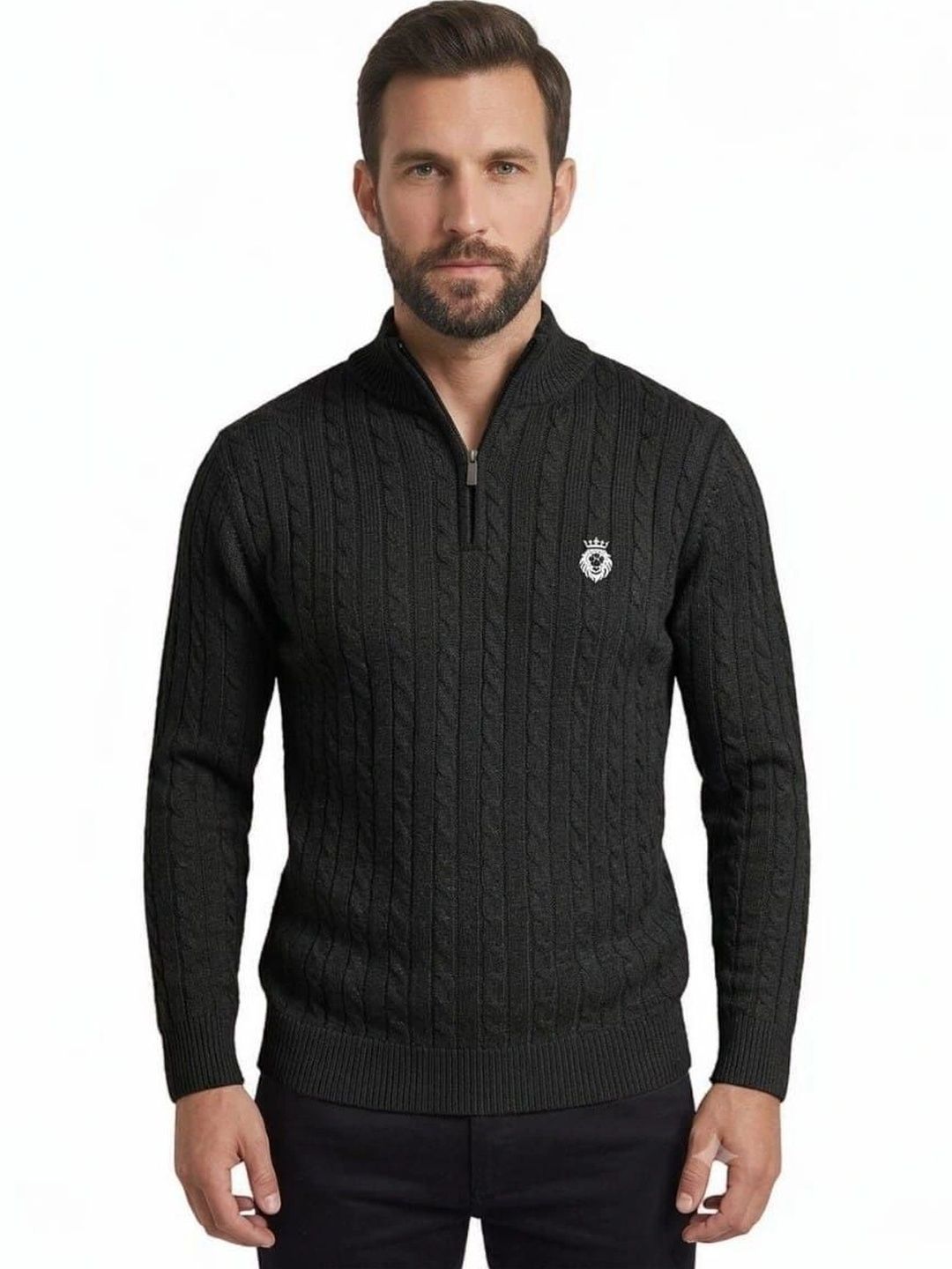 ALPHA CLUB Men Cable Knit Pullover-picture-47