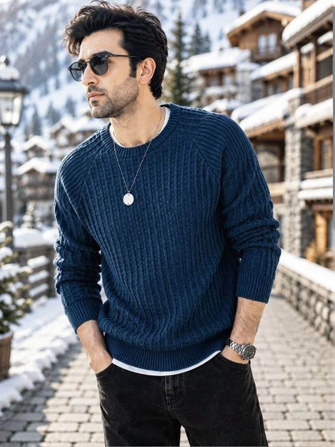 fashlook Men Ribbed Woollen Pullover-picture-30