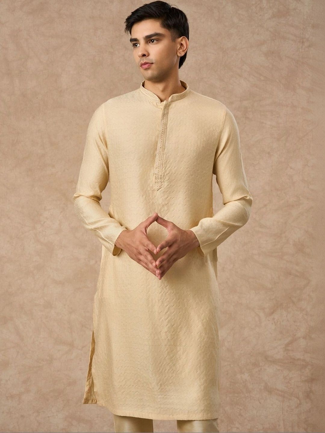 Manyavar Men Regular Thread Work Kurta with Pyjamas-picture-14