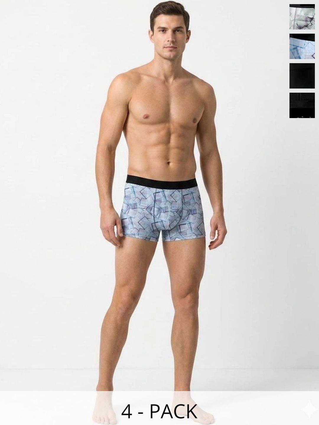 JISHVA Pack of 4 Printed Trunks-picture-52