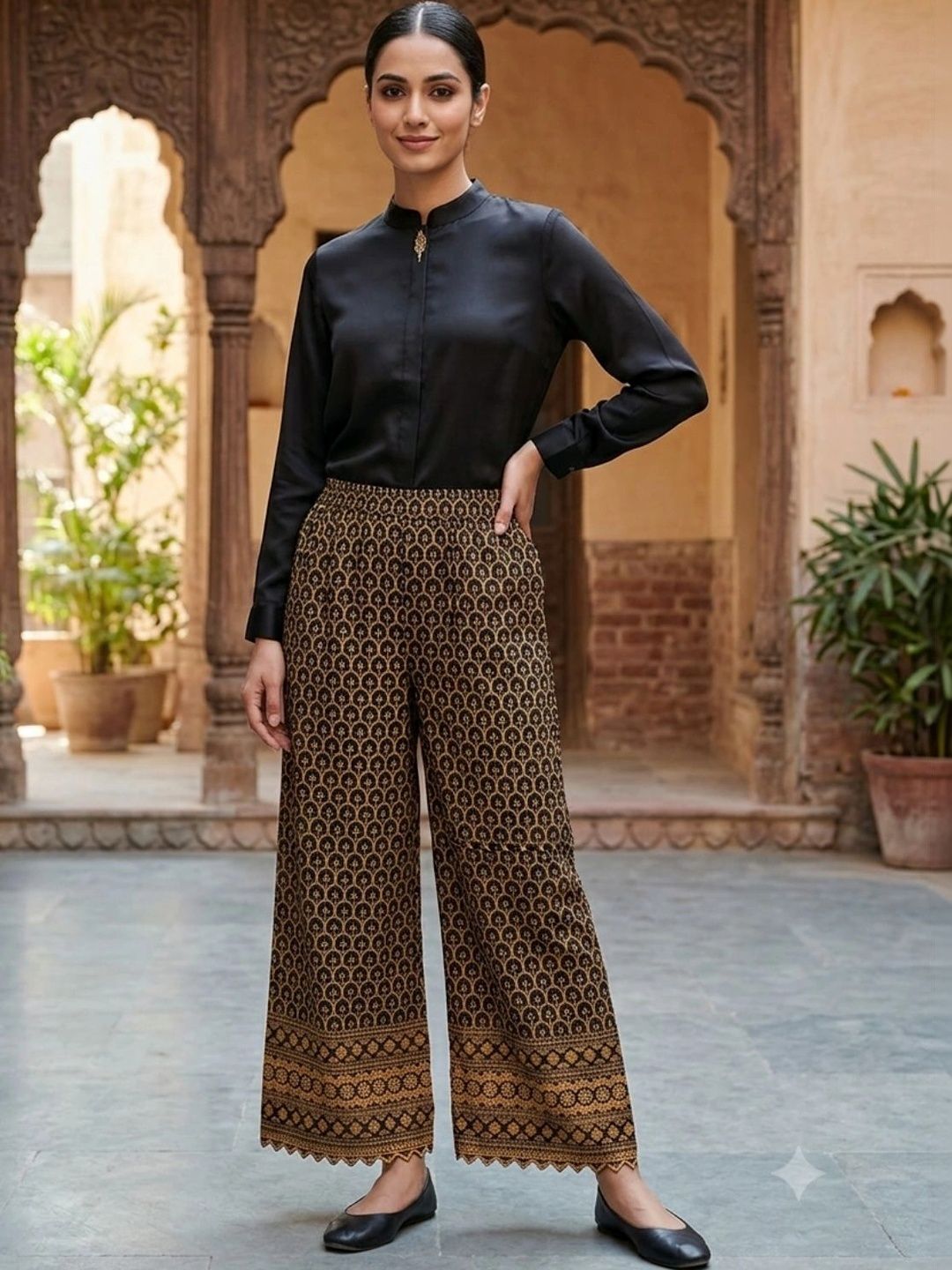 MIXFIT Women Ethnic Motifs Printed Ethnic Palazzos-image-29