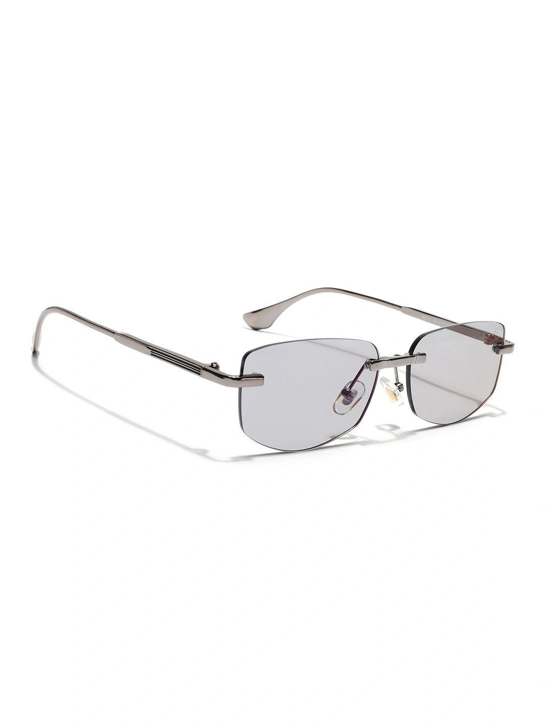 Eyejack Unisex Grey Lens & Gunmetal-Toned Rectangle Sunglasses with-picture-54