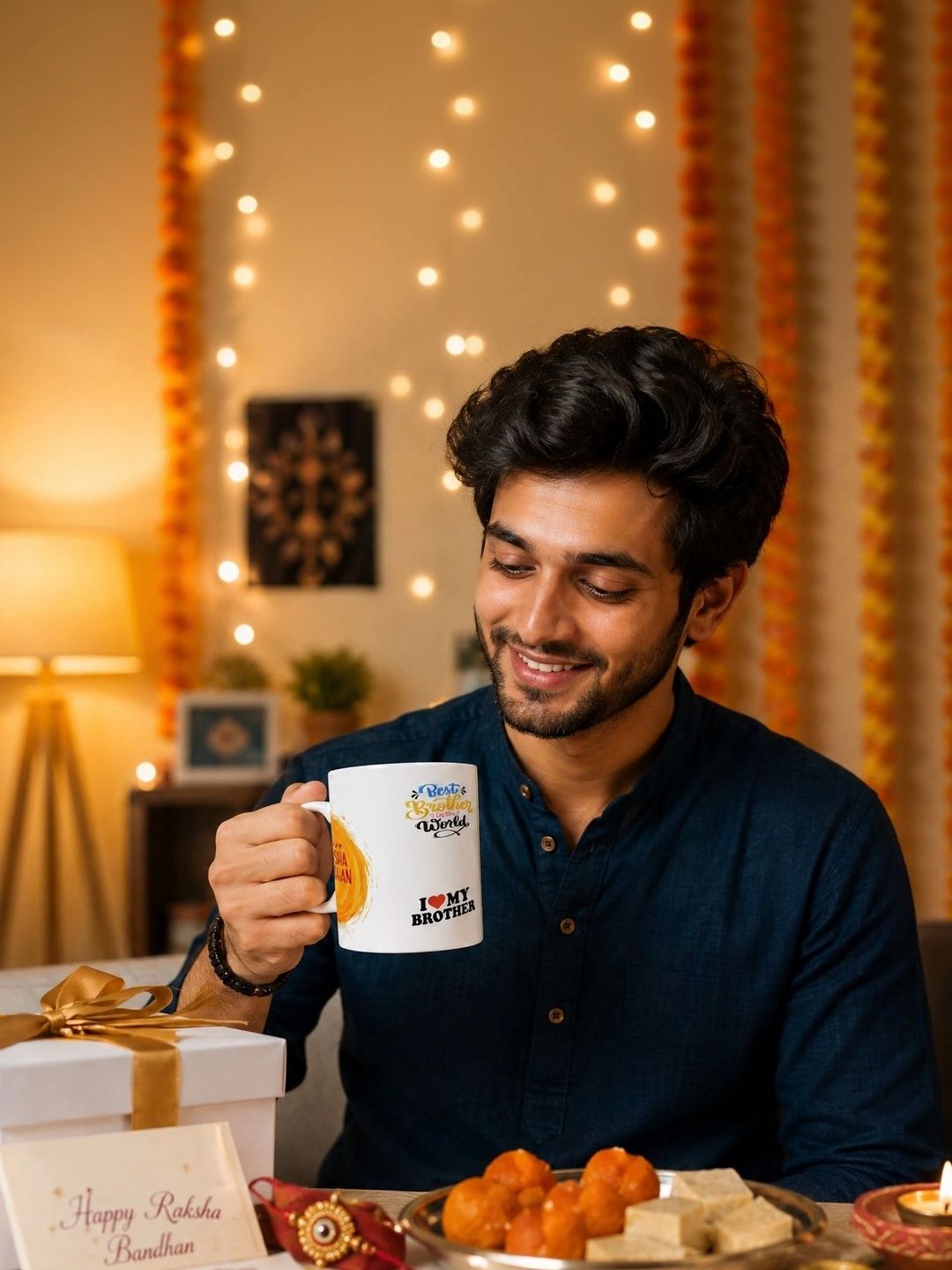 TAJNAN Yellow Text or Slogans Printed Ceramic Glossy Mugs Set of Cups and Mugs-picture-12