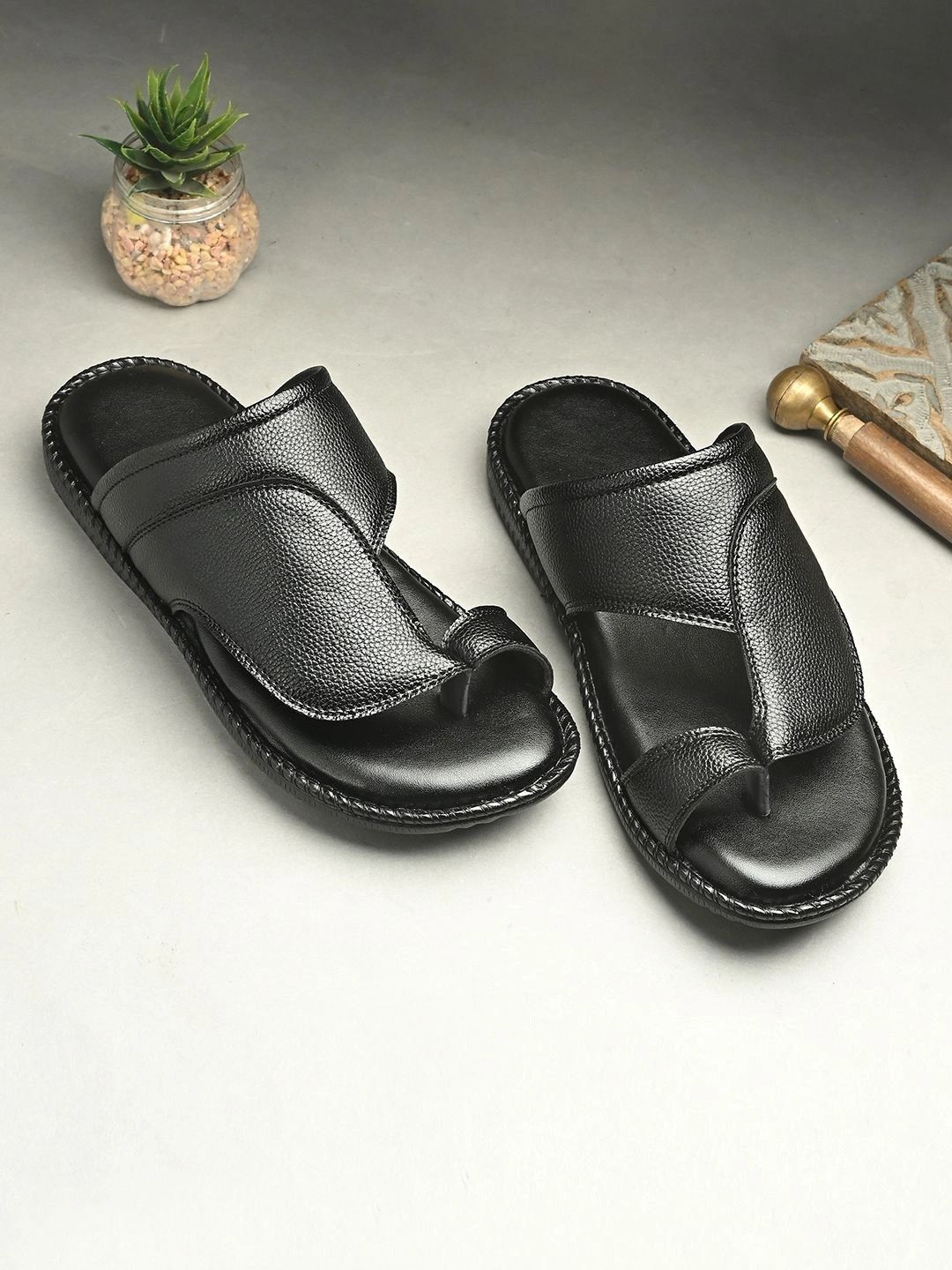 HERE&NOW Men Leather Comfort Sandals-picture-40