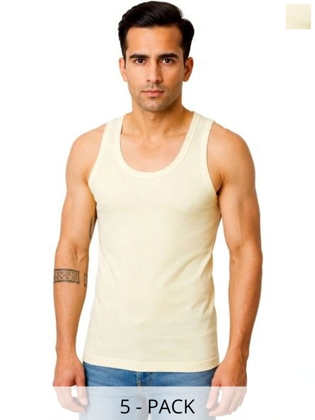 Kothari Pack of 5 Cotton Undershirt-picture-56