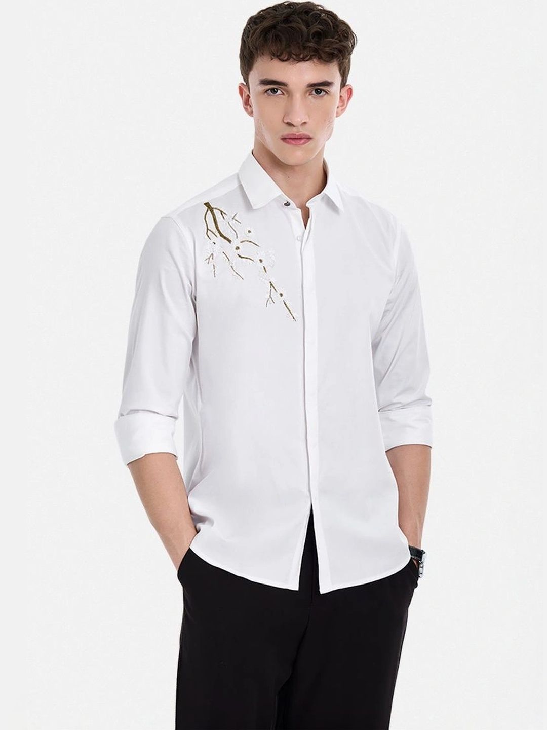 Snitch Men Slim Fit Floral Printed Party Shirt-image-18