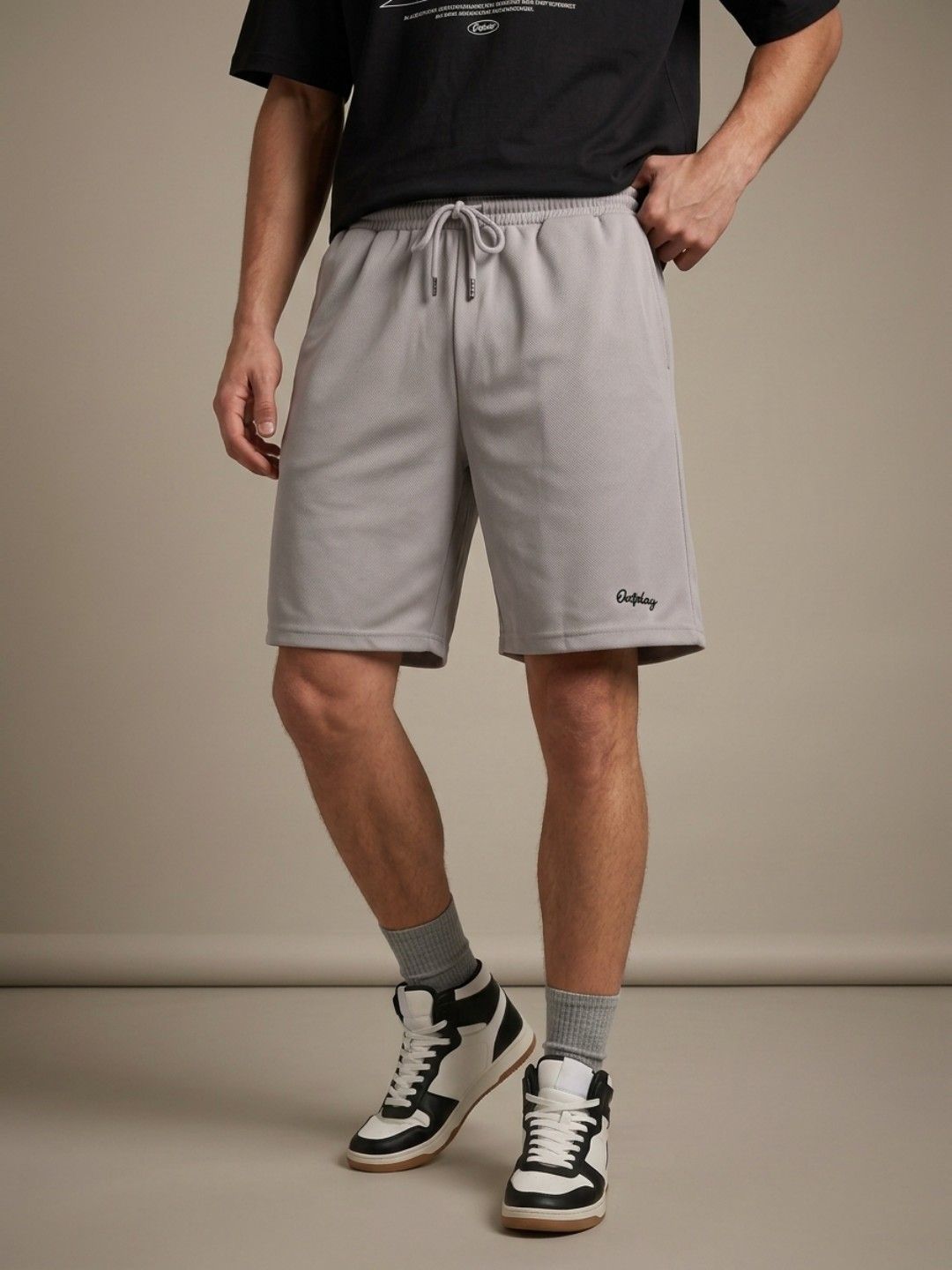 glitchez Men Ottoman Textured Relaxed Fit Shorts-picture-40