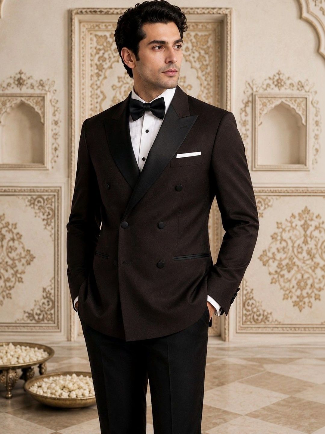 SOURAGYA Tailored Fit Peaked Lapel Double-Breasted Party Blazers-picture-11