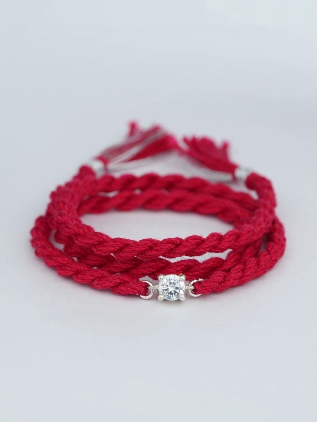 Meenakari Heritage Jewellery Unisex 92.5 Sterling Silver Zircon Rakhi-picture-28