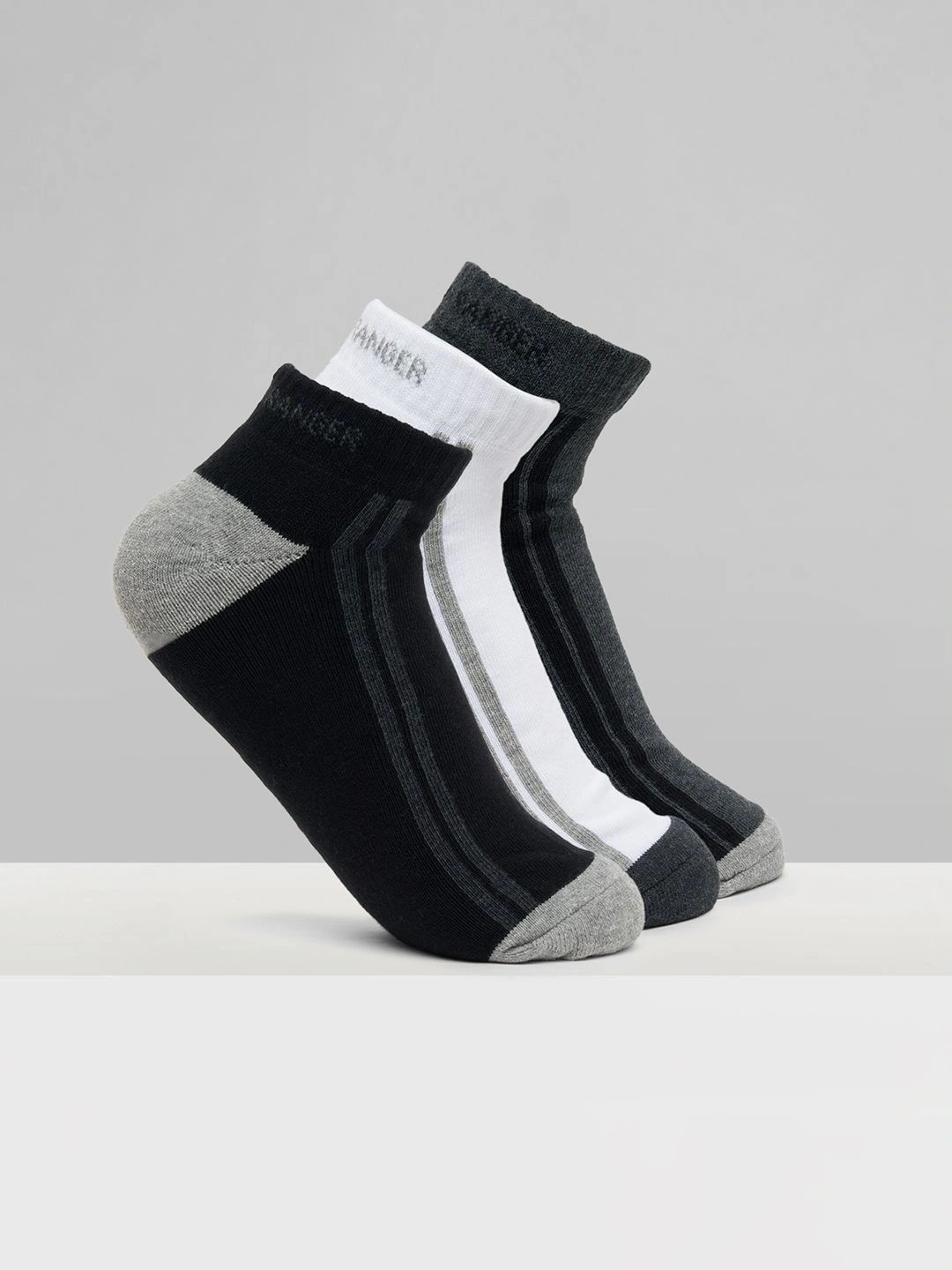 Urban Ranger by pantaloons Men Pack of 3 Cotton Blend Assorted Colourblocked Above Ankle Socks-picture-22