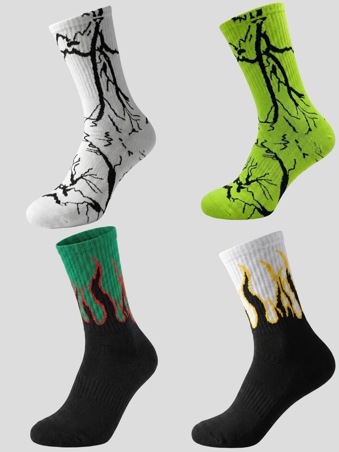 Moda Rapido Men Pack of 4 Cotton Blend Patterned Above Ankle Socks-picture-56