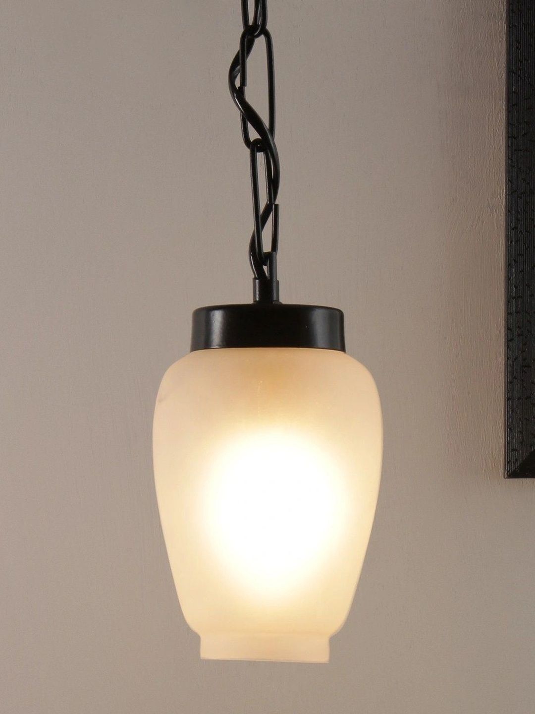 Myntra Elegant Homes White & Black Glass Traditional Ceiling Lamp-picture-20