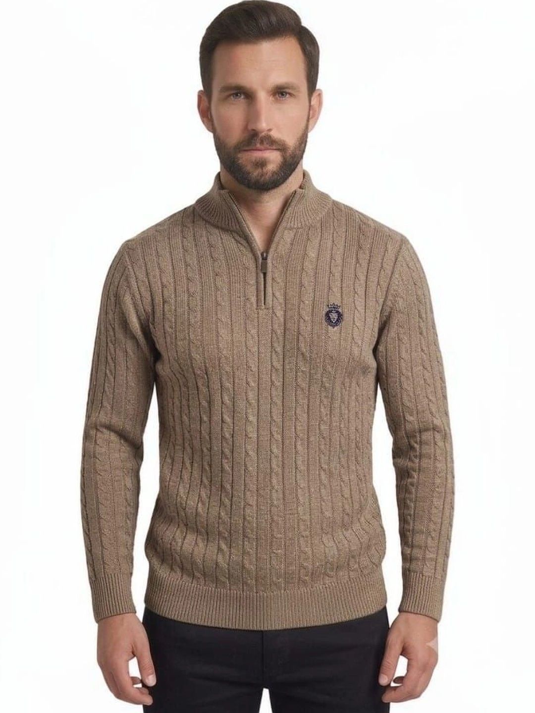 ALPHA CLUB Men Cable Knit Pullover-picture-35