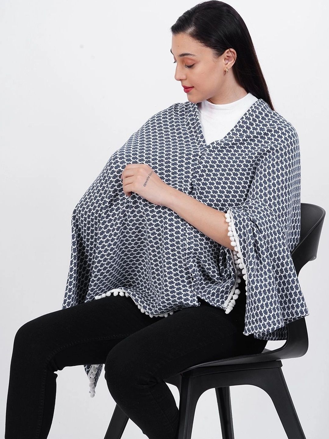 AGUILA Women Printed Maternity Embellished Shrug-image-22