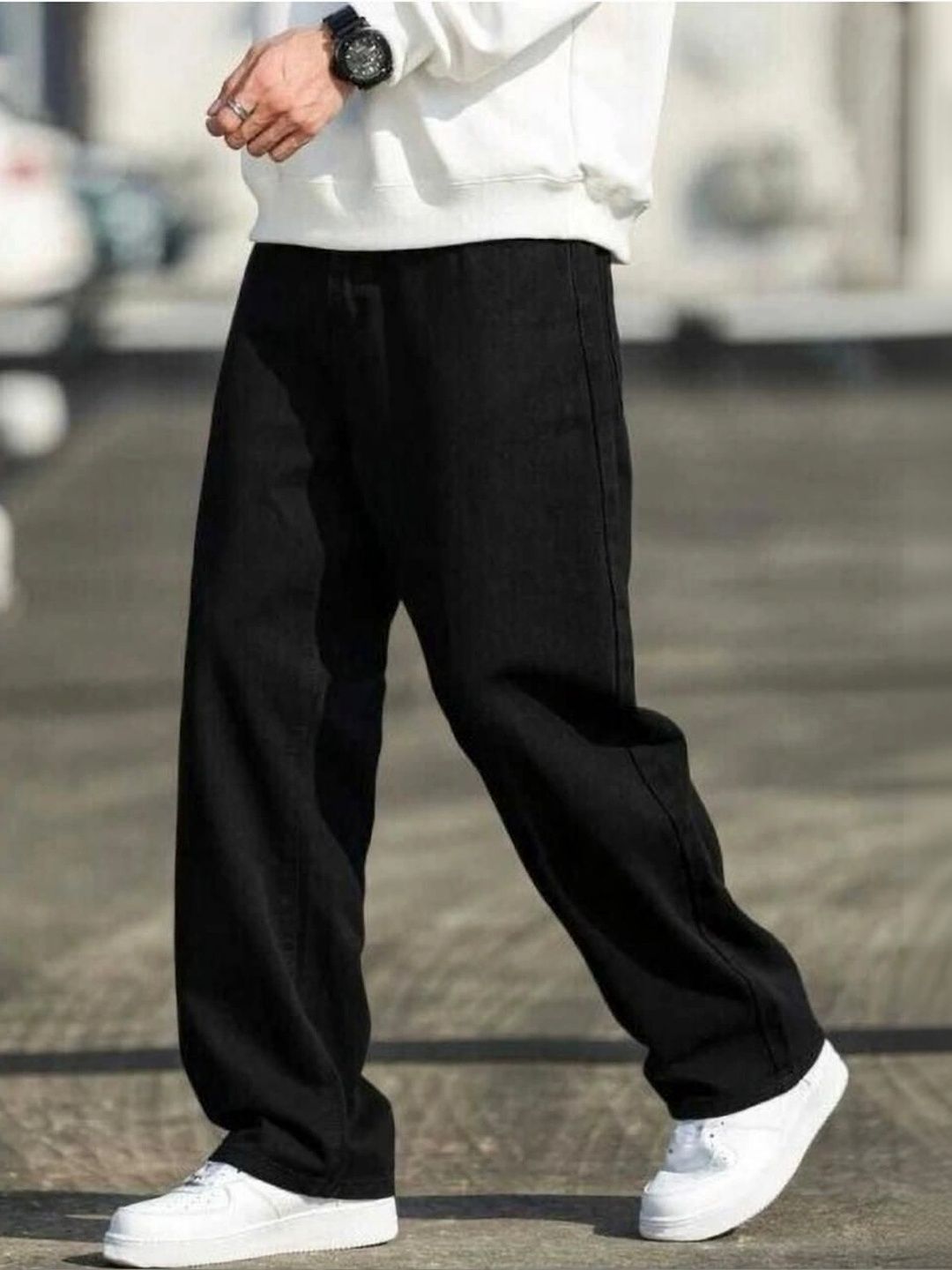 FLAYING Men Loose Relaxed Fit Mid-Rise Jeans-picture-57