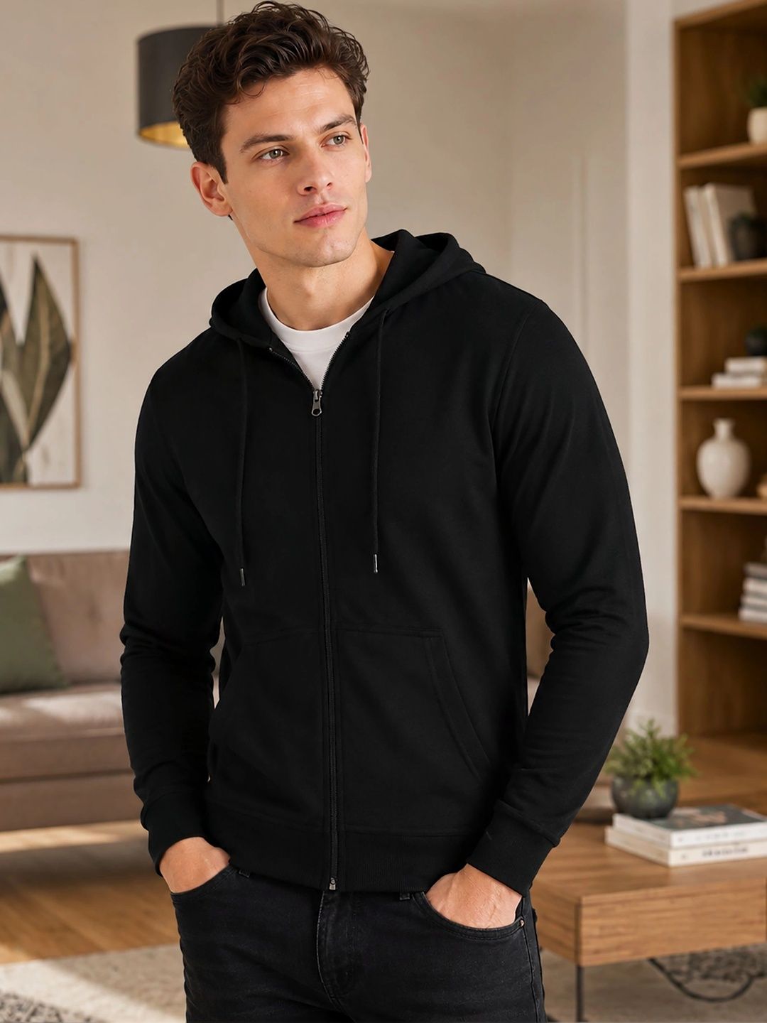 THE BEETEL HOUSE Men Fleece Open Front Jacket-picture-38