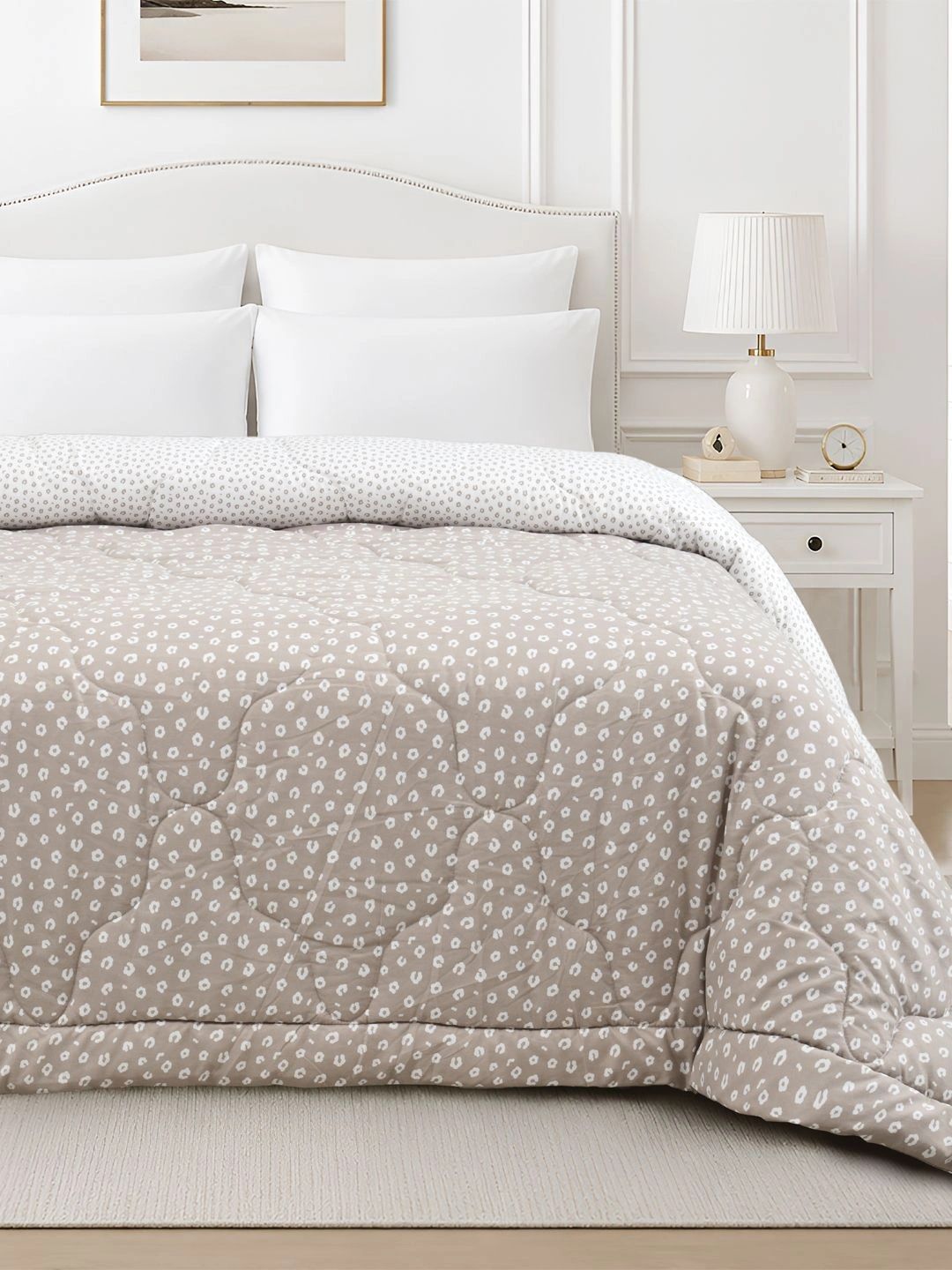 Sangria Beige Microfiber AC Room 150 GSM Comforter-image-25