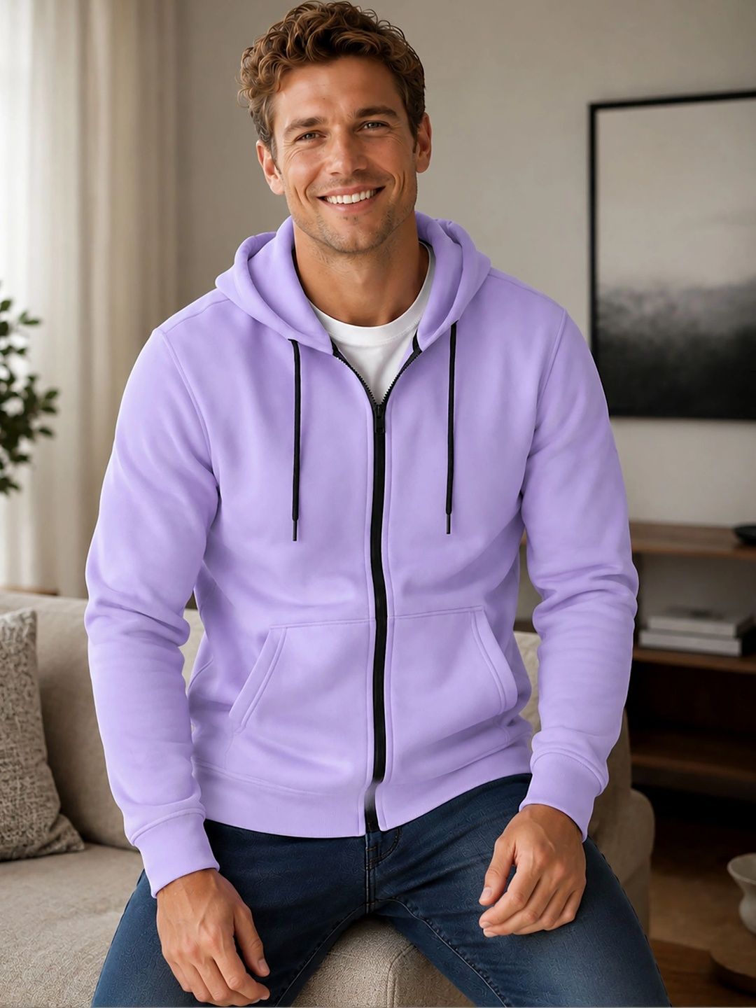 MaverIQ Men Fleece Open Front Jacket-picture-46