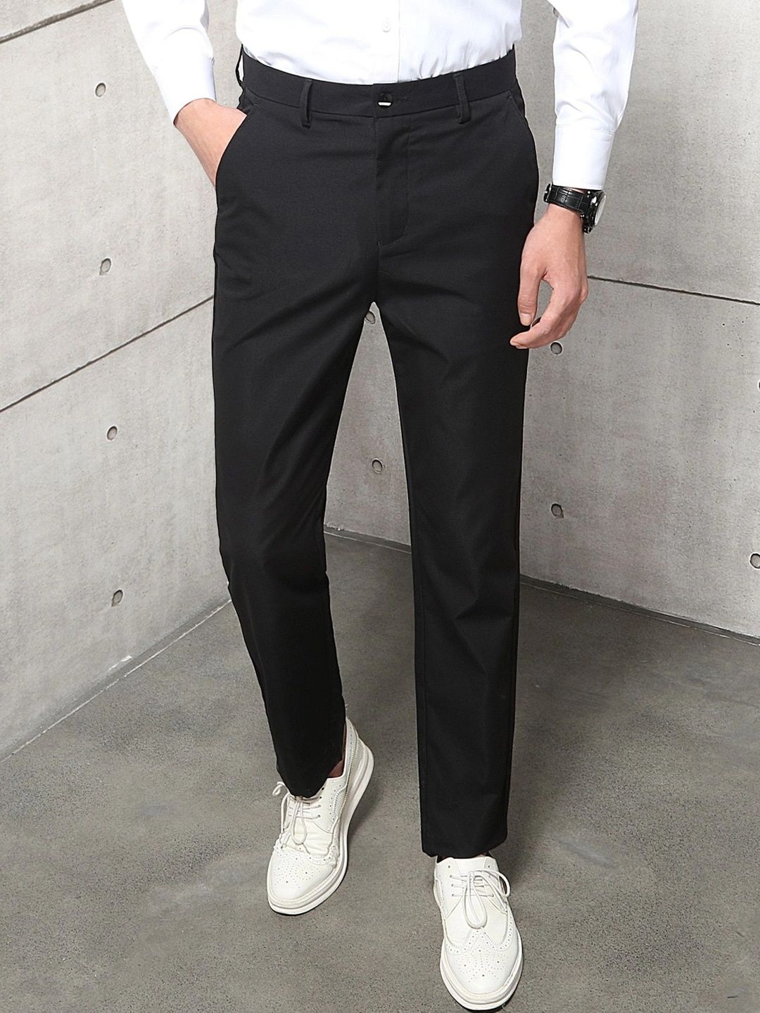 LERIYA FASHION Men Relaxed High-Rise Easy Wash Pleated Trousers-picture-23