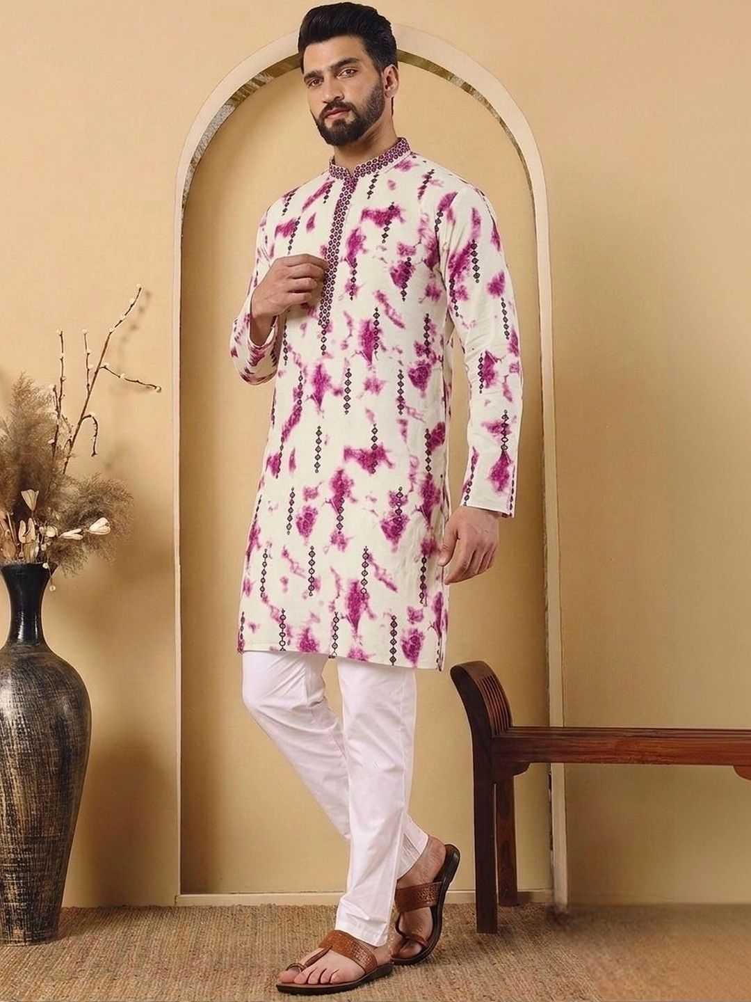 Shiv Leela Men Printed Thread Work Kurta-picture-12