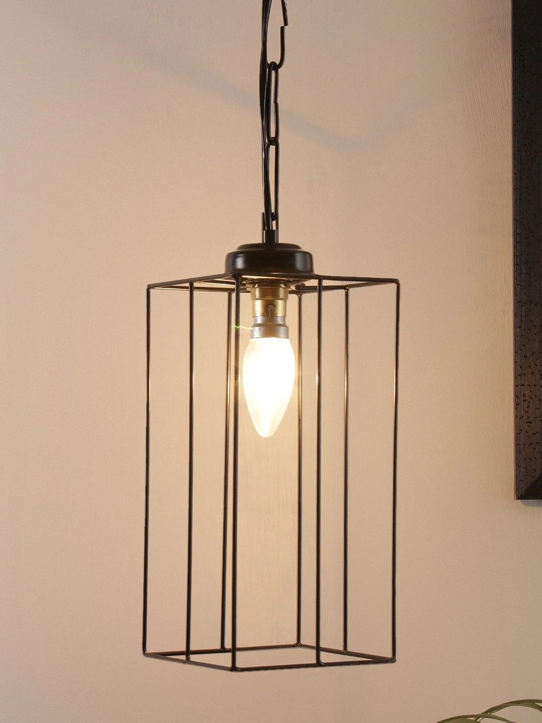 Myntra Elegant Homes Black & Gold-Toned Traditional Ceiling Lamp-picture-41