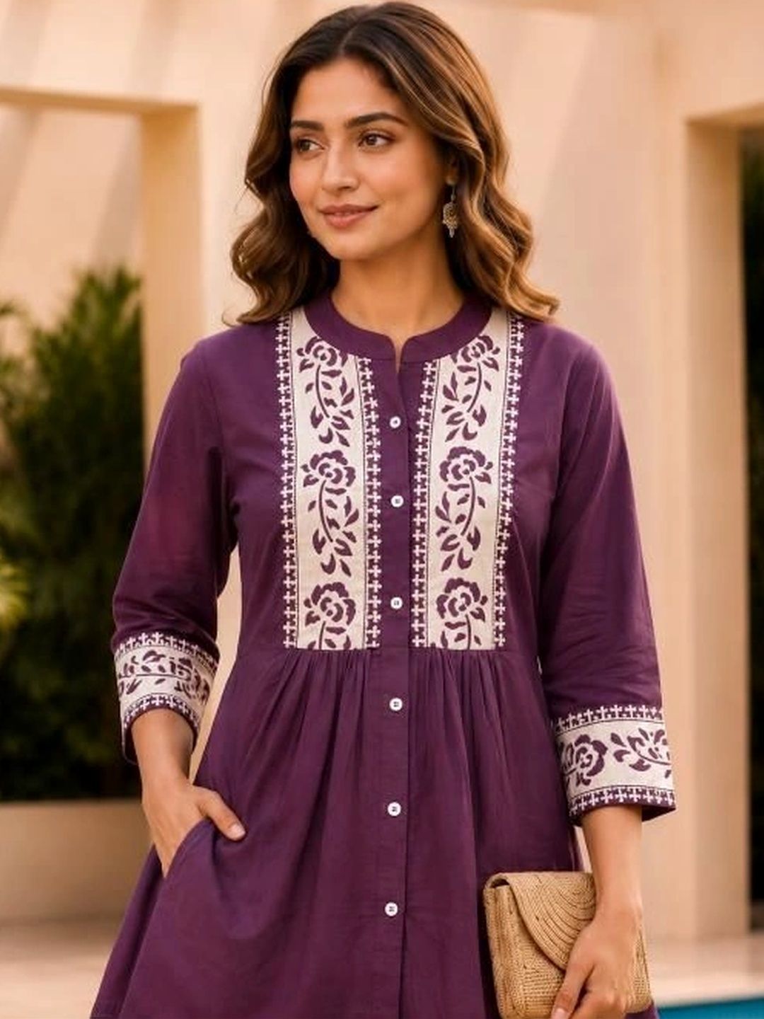 Ishin Mandarin Collar Embroidered Tunic-picture-39