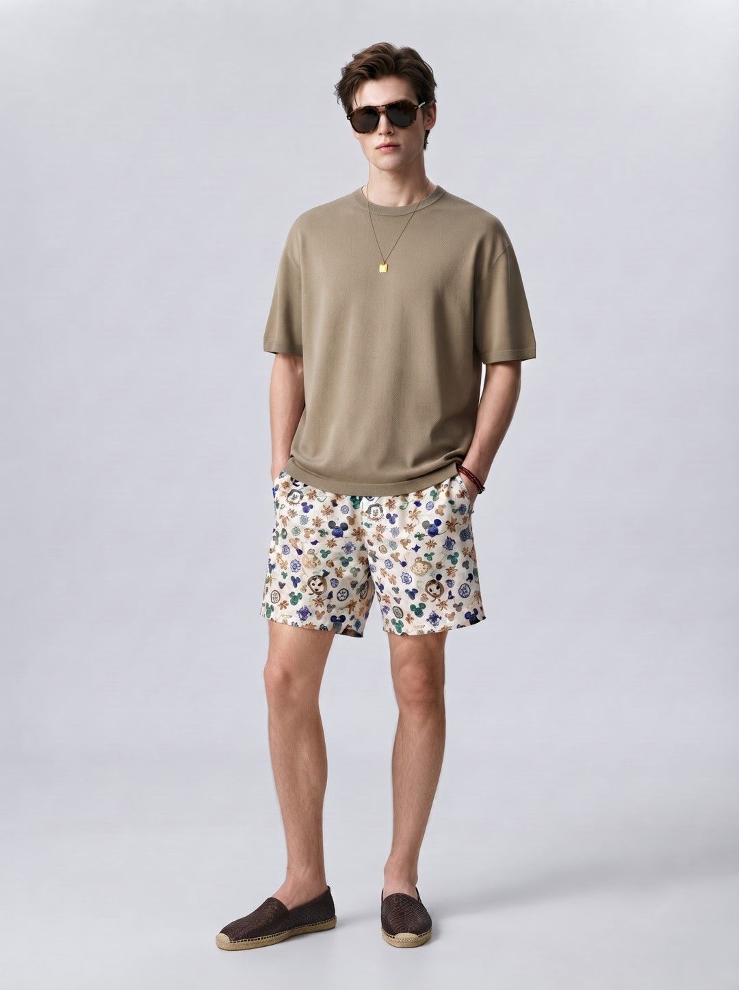 Suo Men Conversational Printed Mickey Mouse Shorts-picture-30