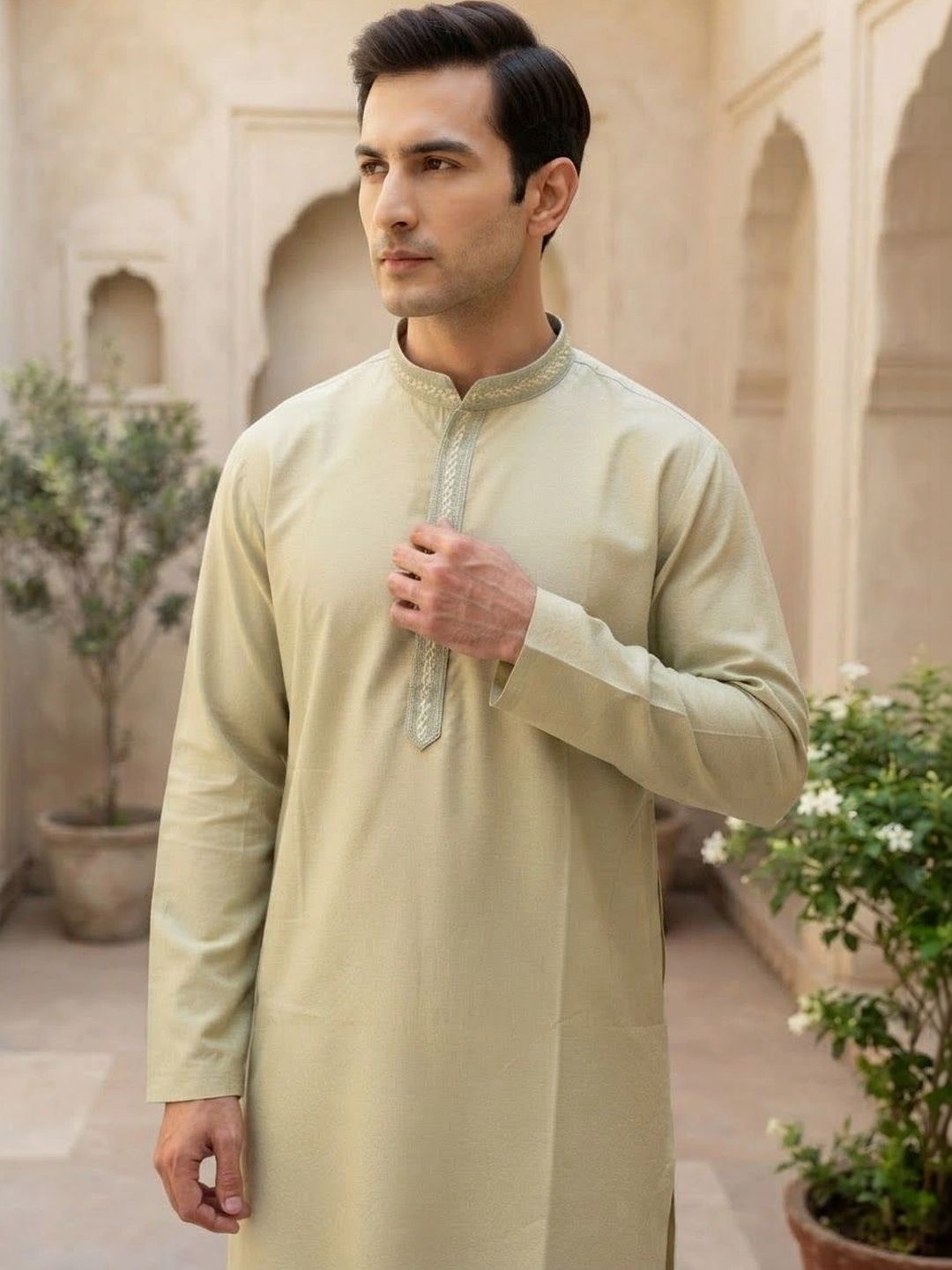 Rajlaxmi Men Thread Work Brocade Kurta-picture-11