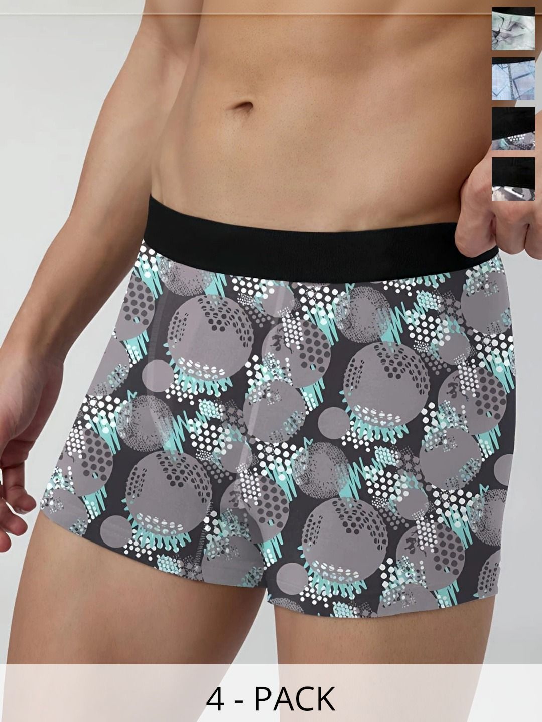 JISHVA Pack of 4 Printed Trunks-picture-20