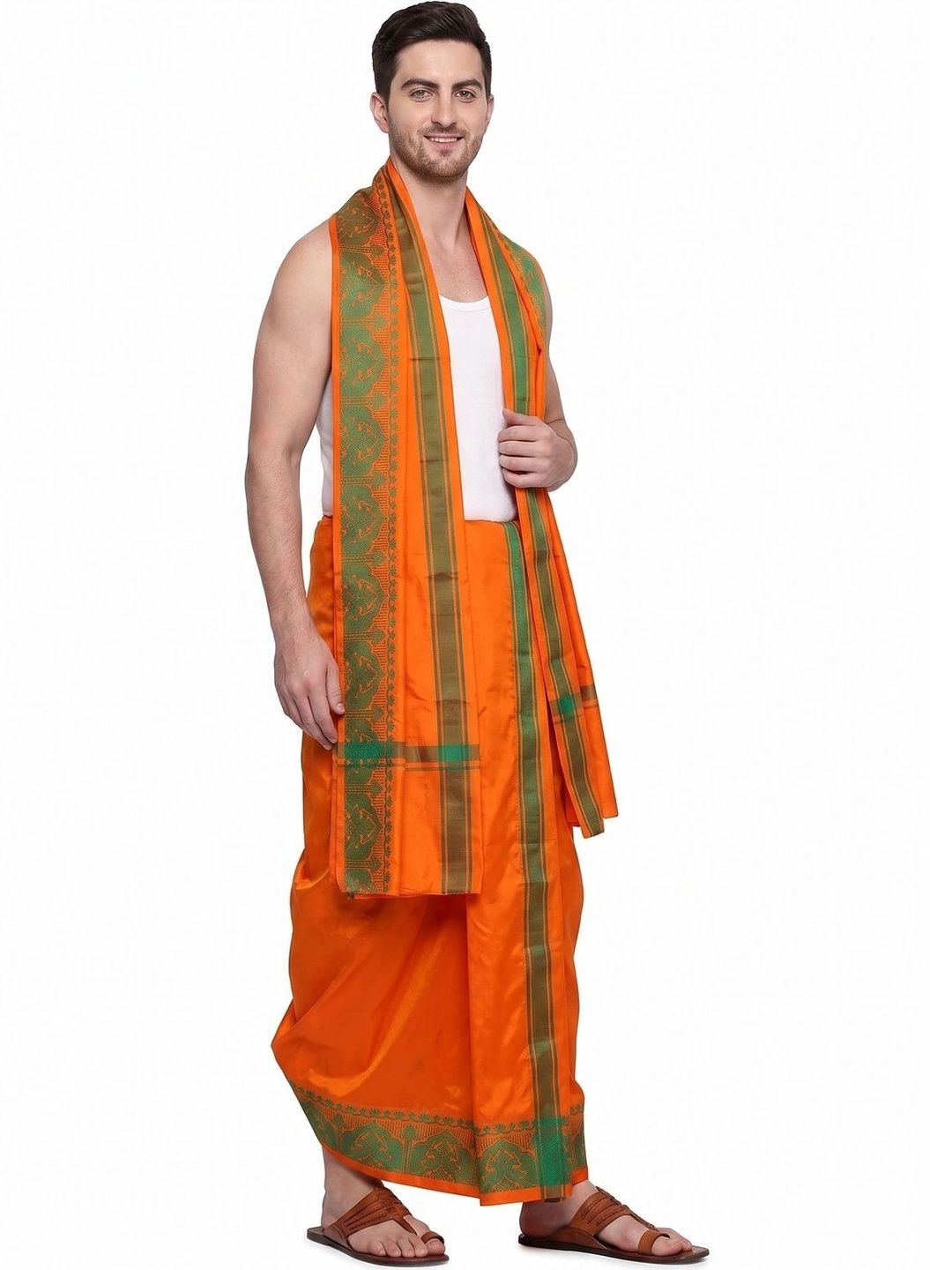 Hornbill Enterprises Men Printed Cotton Dhoti Dhotis-image-23