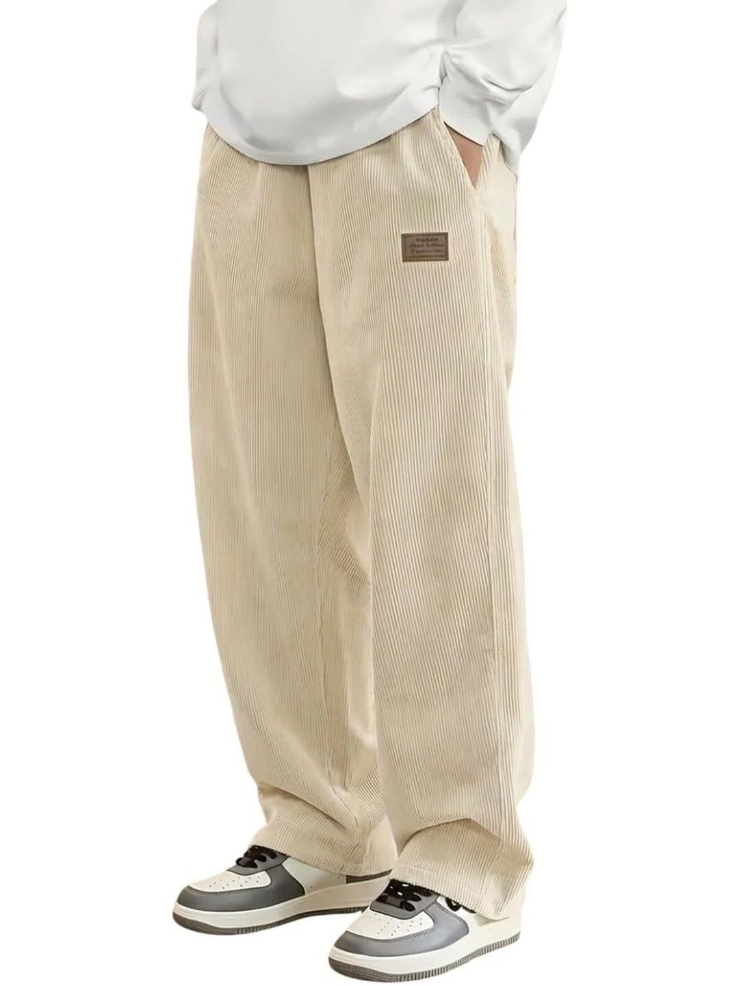 Zombom Men Relaxed Corduroy Trousers-picture-55