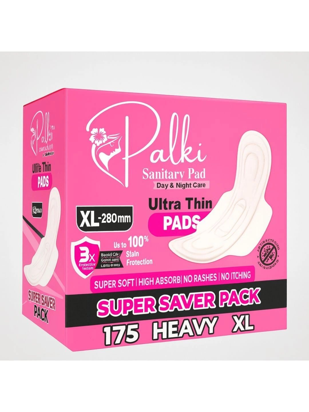 PALKI 12 Hour Protection Ultra Thin Sanitary Pad - XL - 175Pcs-image-18
