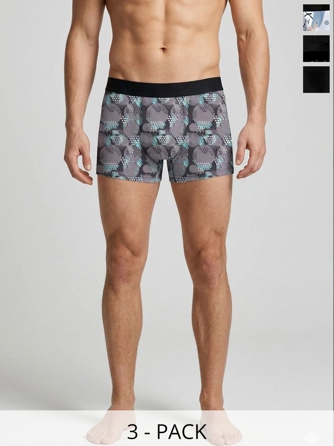 JISHVA Pack of 3 Printed Trunks-picture-21