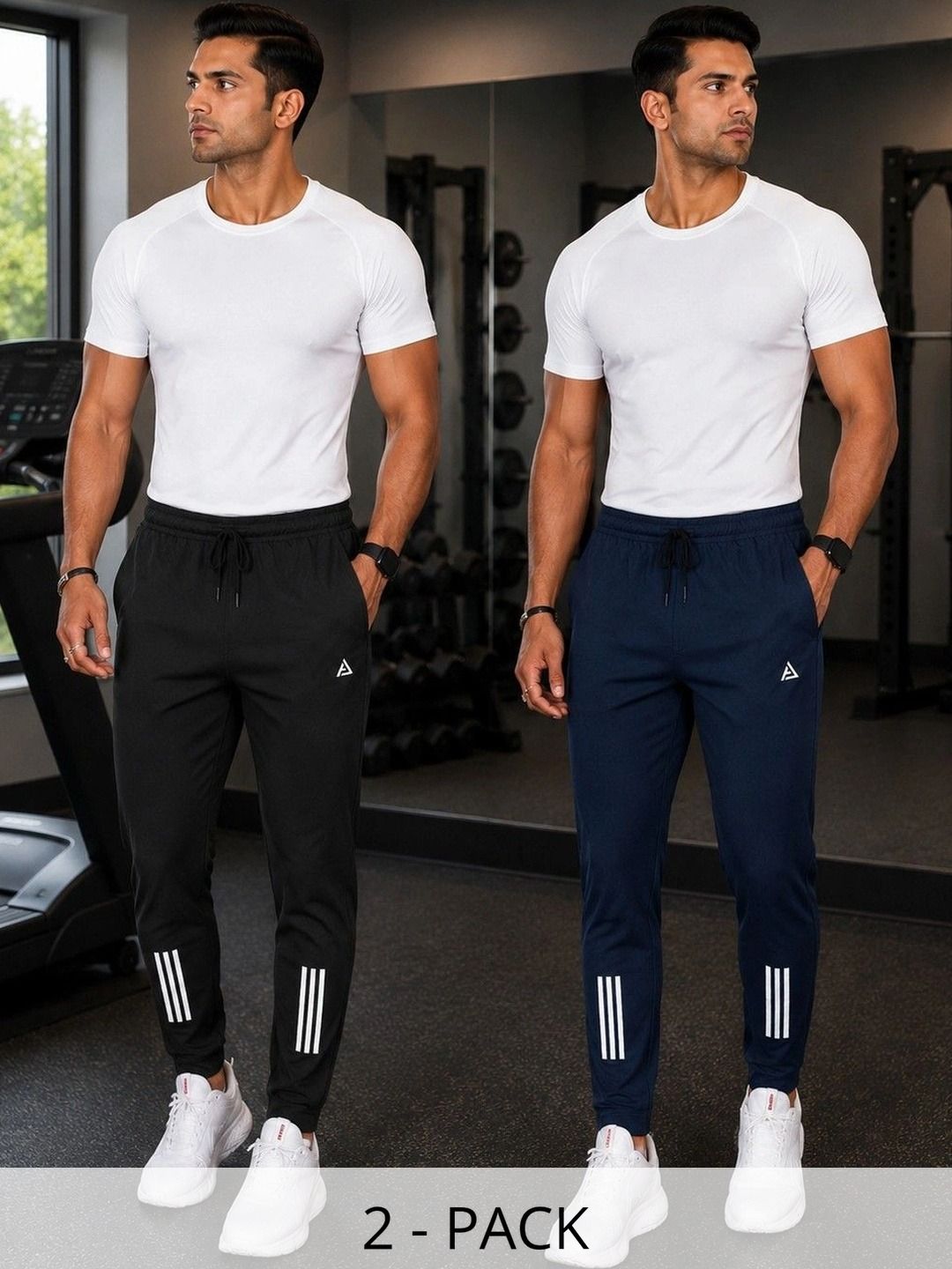 AVOLT Men Pack of 2 Regular Fit Brand Logo Training Joggers-picture-30