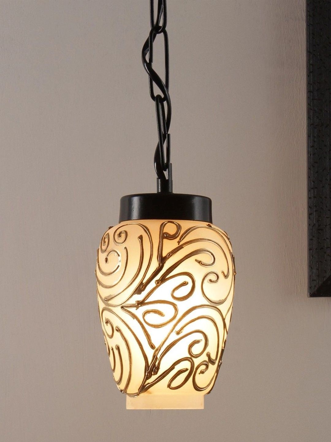 Myntra Elegant Homes Multicoloured Glass Traditional Ceiling Lamp-picture-22